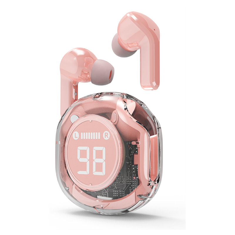 AURICULARES GEMBIRD TWST 01 PK TRANSPARENTES ROSA BT
