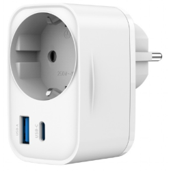 CARGADOR RAPIDO GEMBIRD USB DE 2 PUERTOS CON TOMA DE CA DE PASO 20 W BLANCO