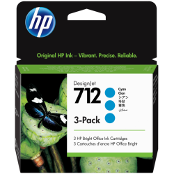 TINTA HP 712 PACK 3 CIAN