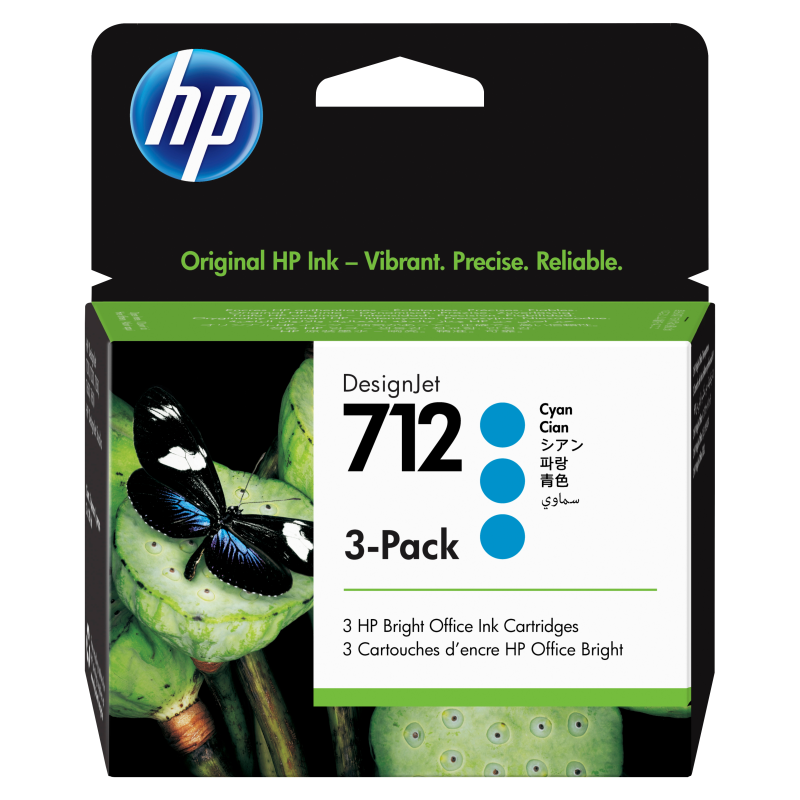 TINTA HP 712 PACK 3 CIAN