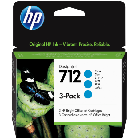TINTA HP 712 PACK 3 CIAN