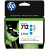 TINTA HP 712 PACK 3 CIAN