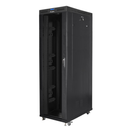 ARMARIO LANBERG RACK 19 42U 800X1200 FLAT PACK NEGRO PUERTA CRISTAL CON LCD