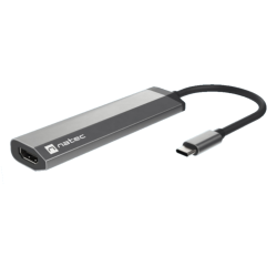 ADAPTADOR NATEC FOWLER SLIM USB C 2XUSB 30HDMI 4KUSB C PD