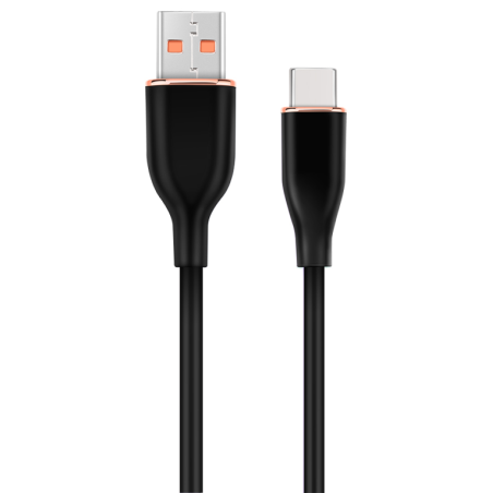 CABLE DE CARGA Y DATOS GEMBIRD USB TIPO C DE SILICONA PREMIUM 15 M NEGRO