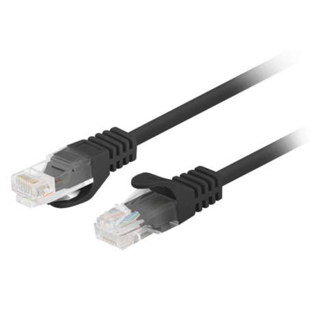 CABLE RED LANBERG LATIGUILLO CAT6 UTP 025M NEGRO FLUKE PASSED PACK 10 UDS