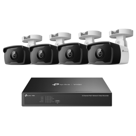 PACK CAMARA VIGI TP LINK BULLET VIGI NK8P B434I VIGI 3MP BULLET 8 CHANNEL POE