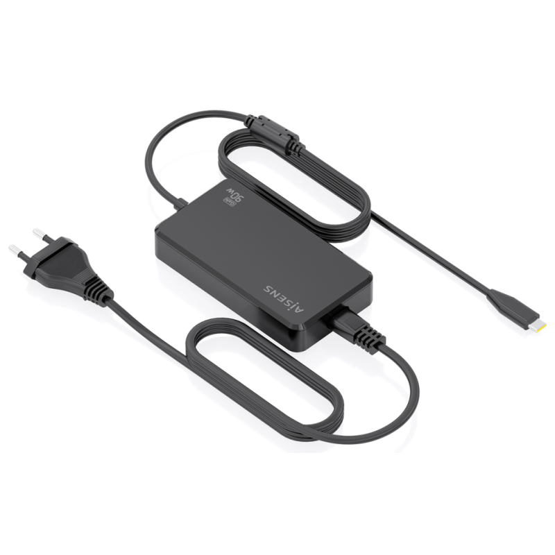 CARGADOR AISENS SOBREMESA GAN 90W PD30 1XUSB C 18M NEGRO