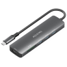 USB C DOCK AISENS 6 EN 1 USB C A 1XHDMI 3XUSB A 1XSD 1XMICRO SD 15CM