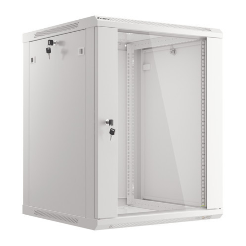 ARMARIO LANBERG MURAL RACK 19 15U 600X600 FLAT PACK GRIS PUERTA CRISTAL