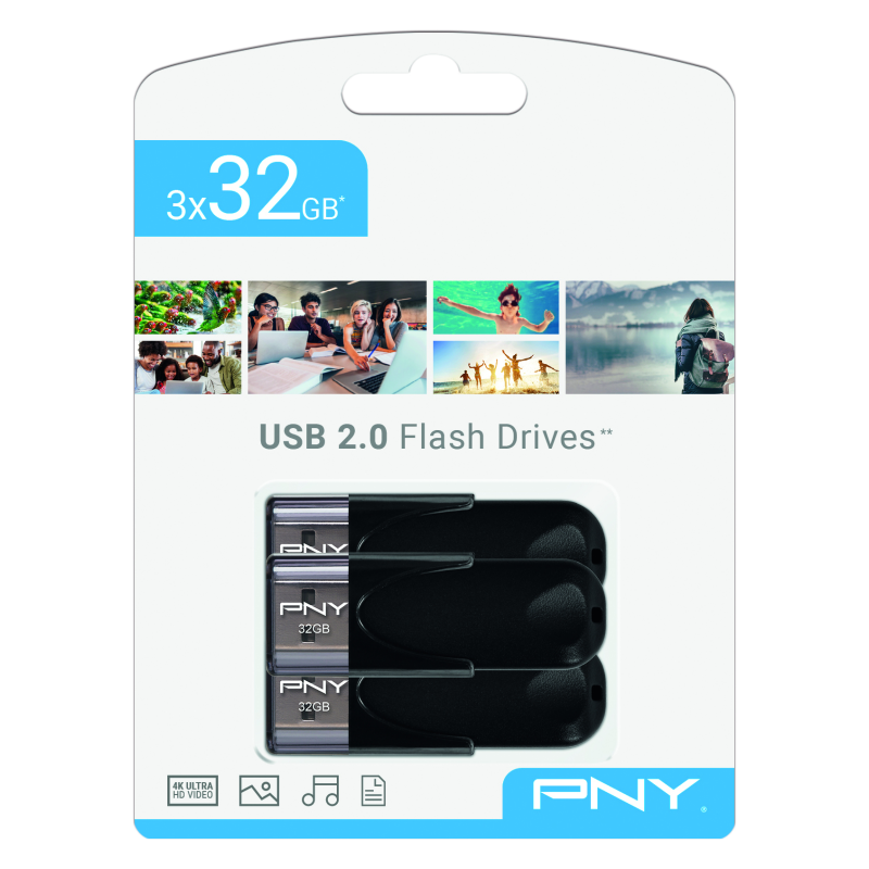 USB 20 PNY 3X 32GB ATTACHE4 PACK