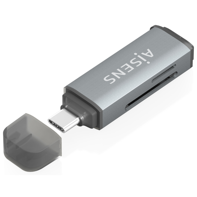 LECTOR TARJETAS AISENS SD MICRO SD MMC RS MMC MMC MICRO USBC GRIS