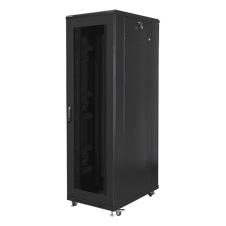 ARMARIO LANBERG RACK 19 42U 800X1000 FLAT PACK PUERTA PERFORADA NEGRO