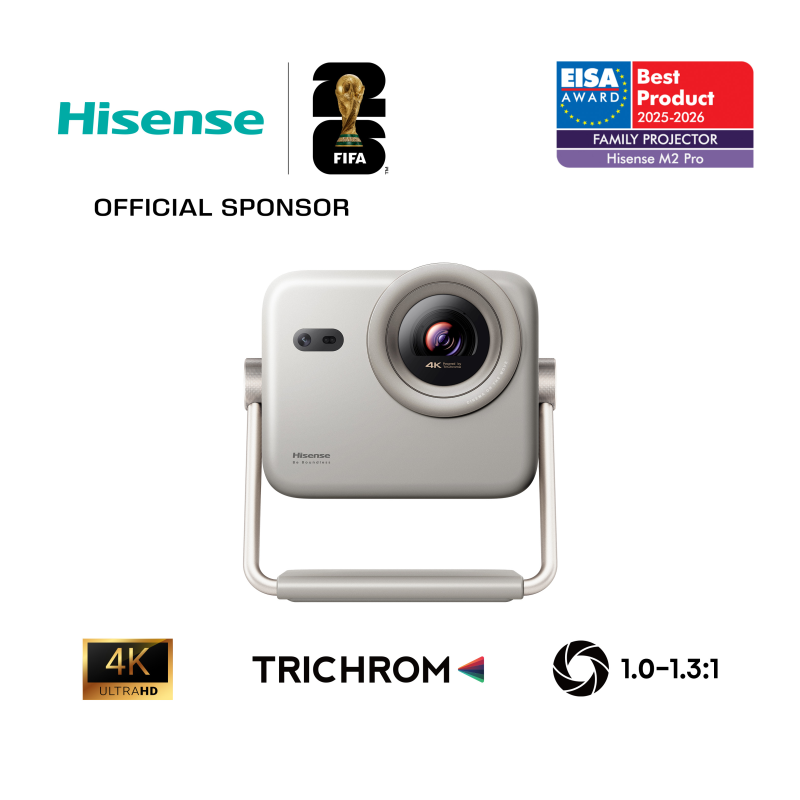 PROYECTOR HISENSE M2PRO TRICOLOR 1300 LUMENES 4K SMART TV