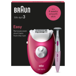 DEPILADORA ELECTRICA BRAUN SILK EPIL 3 SE3 202 RODILLO MASAJE LUZ SMARTLIGHT