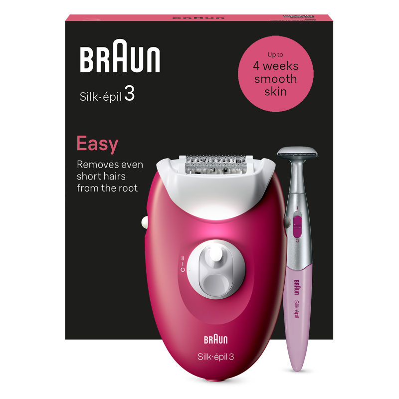 DEPILADORA ELECTRICA BRAUN SILK EPIL 3 SE3 202 RODILLO MASAJE LUZ SMARTLIGHT