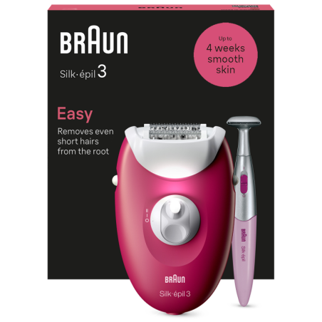 DEPILADORA ELECTRICA BRAUN SILK EPIL 3 SE3 202 RODILLO MASAJE LUZ SMARTLIGHT