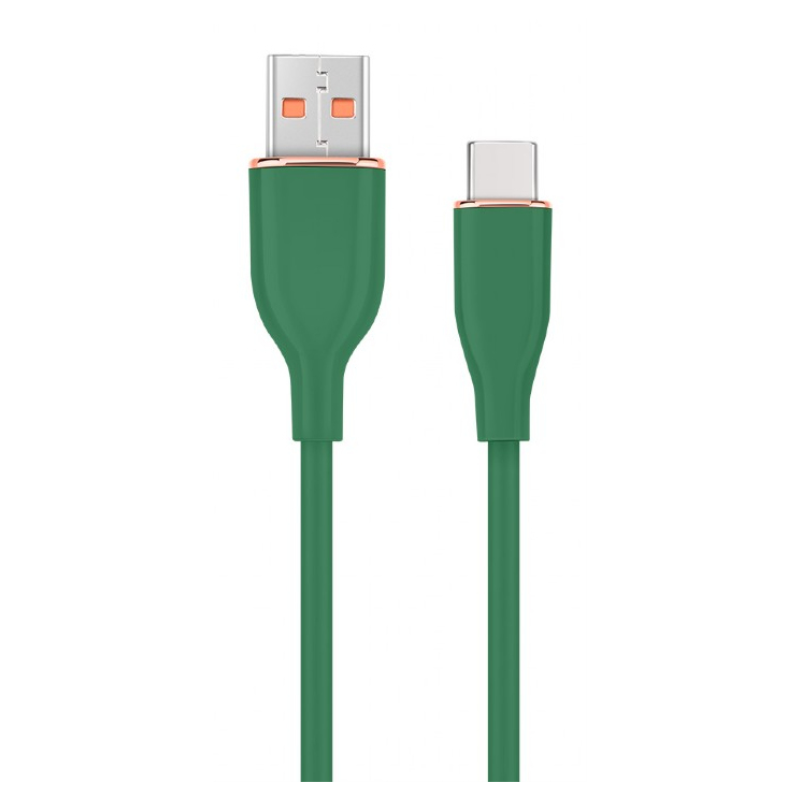 CABLE DE CARGA Y DATOS GEMBIRD USB TIPO C DE SILICONA PREMIUM 15 M VERDE