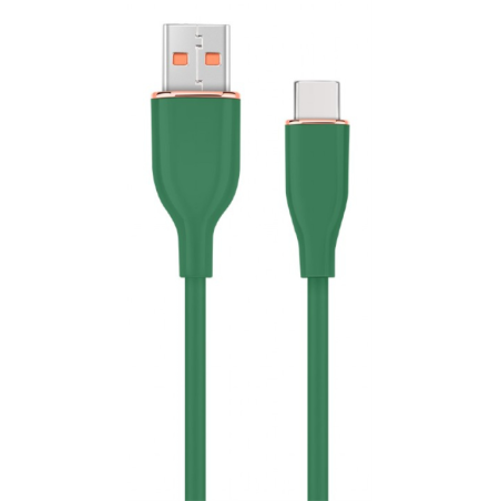 CABLE DE CARGA Y DATOS GEMBIRD USB TIPO C DE SILICONA PREMIUM 15 M VERDE