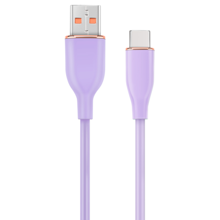 CABLE DE CARGA Y DATOS GEMBIRD USB TIPO C DE SILICONA PREMIUM 15 M VIOLETA