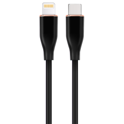 CABLE DE CARGA Y DATOS GEMBIRD USB TIPO C A 8 PINES DE SILICONA PREMIUM 15M BK