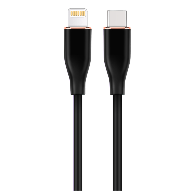 CABLE DE CARGA Y DATOS GEMBIRD USB TIPO C A 8 PINES DE SILICONA PREMIUM 15M BK