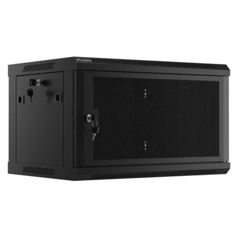ARMARIO LANBERG MURAL RACK 19 6U 600X450 FLAT PACK NEGRO PUERTA MALLA