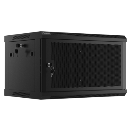ARMARIO LANBERG MURAL RACK 19 6U 600X450 FLAT PACK NEGRO PUERTA MALLA