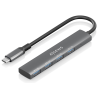 HUB AISENS USB 31 USB C USB C M 4XTIPO A H GRIS 15CM