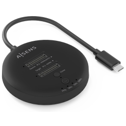 ESTACION DOCKING AISENS DOBLE BAHIA NVME USB 32 GEN2X2 CLONE NEGRO