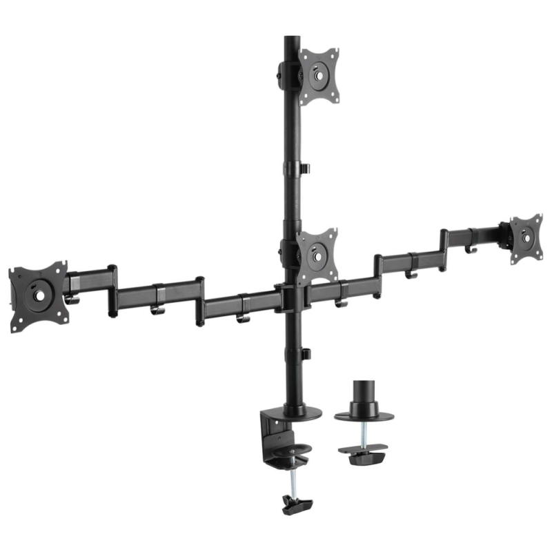 SOPORTE AISENS MESA ECO GIRATORIO INCLINABLE 4 MONITORES 8KG 13 27