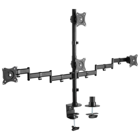 SOPORTE AISENS MESA ECO GIRATORIO INCLINABLE 4 MONITORES 8KG 13 27