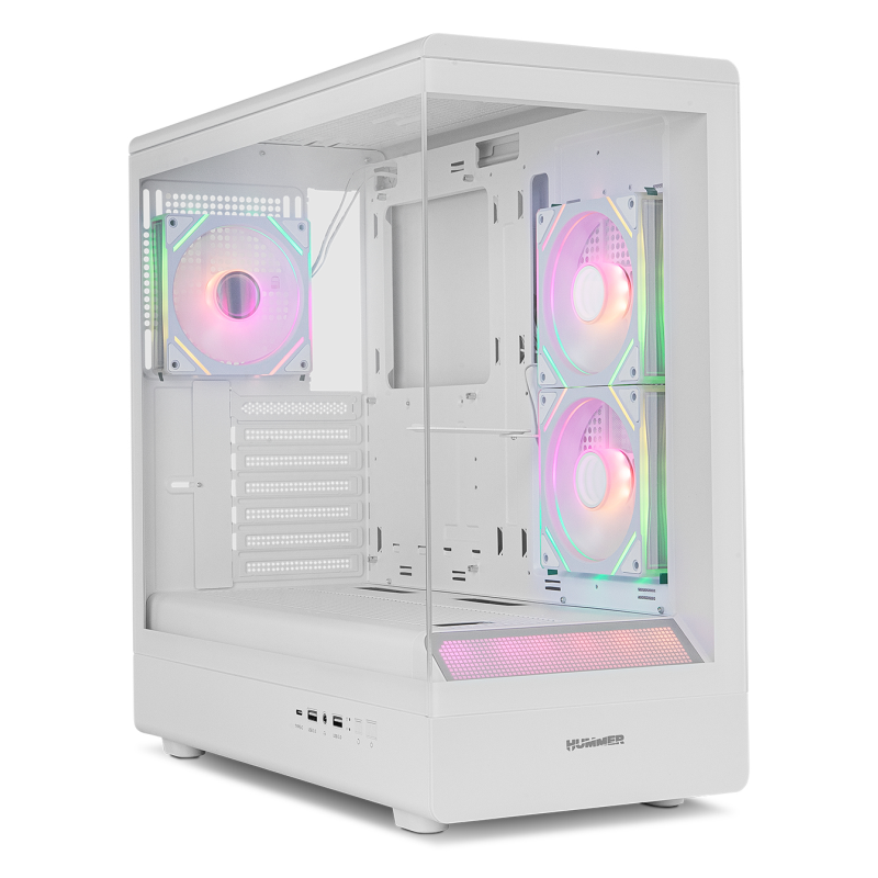 CAJA NOX SEMITORRE FRAMELESS HUMMER SIGNAL ARGB BLANCA USB TYPE C