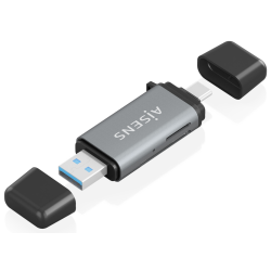 LECTOR TARJETAS AISENS SD MICRO SD MMC RS MMC MMC MICRO USBA USBC GRIS