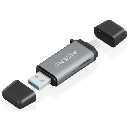 LECTOR TARJETAS AISENS SD MICRO SD MMC RS MMC MMC MICRO USBA USBC GRIS