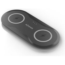 CARGADOR AISENS INALAMBRICO USB C 15W 2 EN 1 MOVIL AURICULARES NEGRO