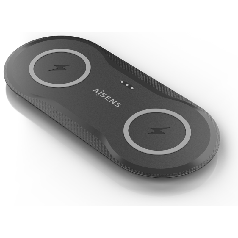 CARGADOR AISENS INALAMBRICO USB C 15W 2 EN 1 MOVIL AURICULARES NEGRO
