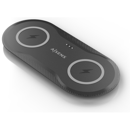 CARGADOR AISENS INALAMBRICO USB C 15W 2 EN 1 MOVIL AURICULARES NEGRO