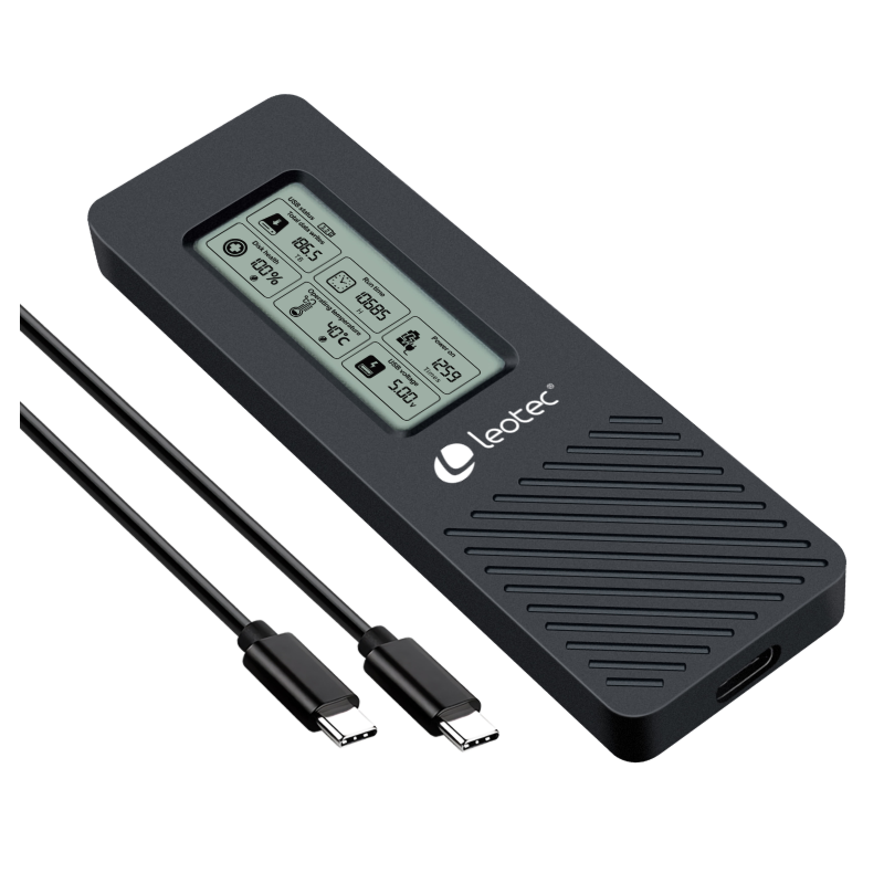 LEOTEC CAJA EXTERNA PARA DISCOS M2 NVME CON PANEL LCD