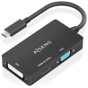 CONVERSOR AISENS USB C A DVI H HDMI H VGA H NEGRO 15CM
