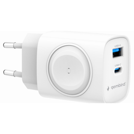 CARGADOR GEMBIRD 2 1 USB CARGA RAPIDA APPLE WATCH BLANCO