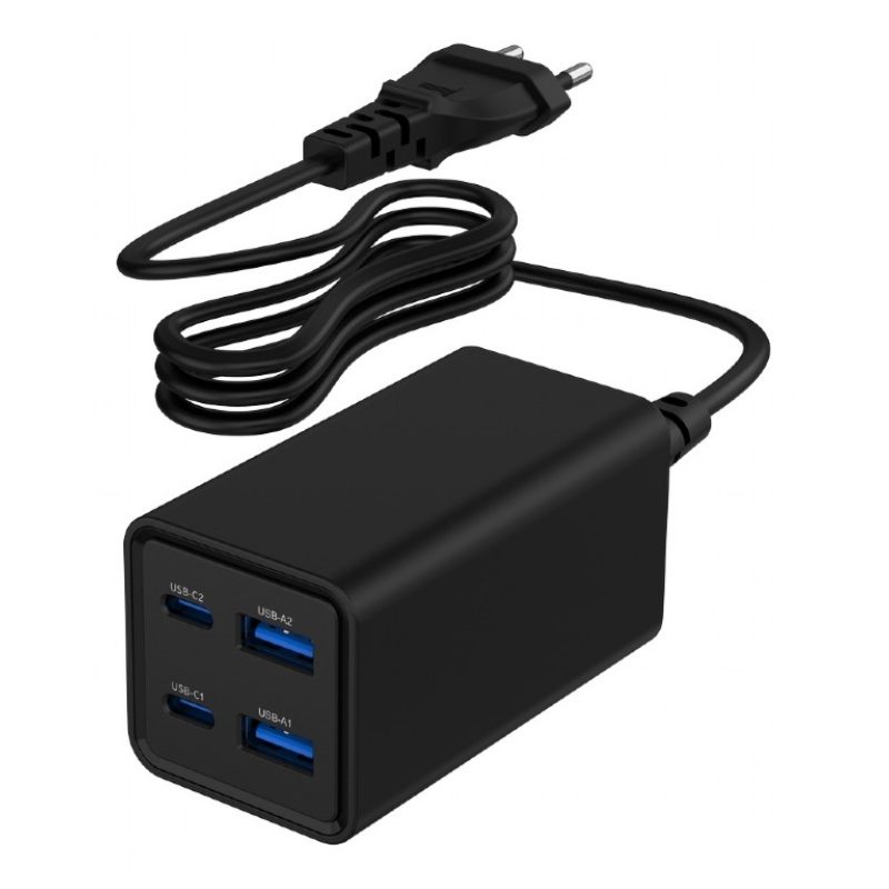 CARGADOR RAPIDO GEMBIRD USB POWERDELIVERY GAN DE 4 PUERTOS 65 W NEGRO