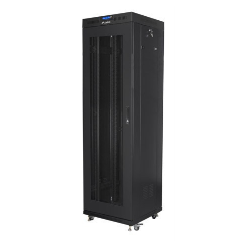 ARMARIO LANBERG RACK 19 42U 600X600 FLAT PACK V2 PUERTA MESH CON LCD NEGRO