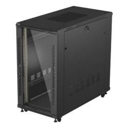 ARMARIO LANBERG RACK 19 22U 600X1200 FLAT PACK PUERTA CRISTAL NEGRO