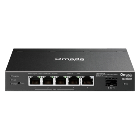 SWITCH POE OMADA SG2206MP 6 PUERTOS GIGABIT Y 4 PUERTOS POE