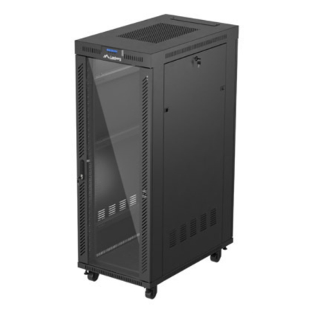 ARMARIO LANBERG RACK 19 32U 600X1000 FLAT PACK PUERTA CRISTAS CON LCD NEGRO