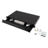 PATCH PANEL LANBERG 1U 19 FIBRA OPTICA 24 PTS SC DUPLEX O 24 LC QUAD BKACC