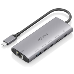 USB C DOCK AISENS 6 EN 1 HDMI RJ45 USB A 10G 2XUSB C 10G USB C PD 20CM
