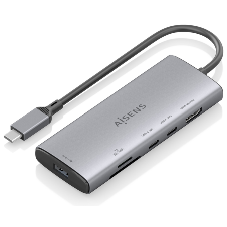 USB C DOCK AISENS 6 EN 1 HDMI USB A 10G 2XUSB C 10G SD MICRO SD 20CM