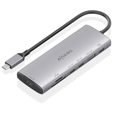USB C DOCK AISENS 7 EN 1 HDMI USB 10G 2XUSB C 10G SD MICRO SD PD 100W